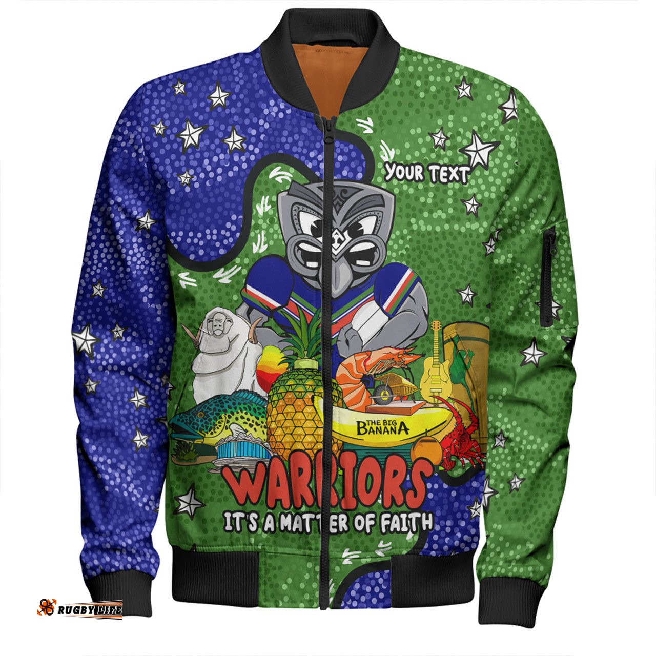 Amazing Aussie New Zealand Warriors Custom Australian Big Things Bomber Jacket