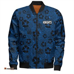 Amazing Aussie Newcastle Knights Sport Scream With Tropical Patterns Bomber Jacket