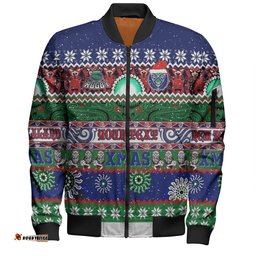 Amazing Aussie New Zealand Warriors Christmas Maori Custom Indigenous Knitted Ugly Xmas Style Bomber Jacket
