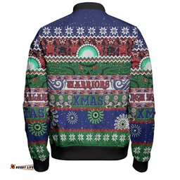 Amazing Aussie New Zealand Warriors Christmas Maori Custom Indigenous Knitted Ugly Xmas Style Bomber Jacket
