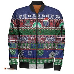 Amazing Aussie New Zealand Warriors Christmas Maori Custom Indigenous Knitted Ugly Xmas Style Bomber Jacket