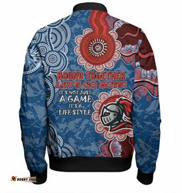 Amazing Aussie Newcastle Knights Custom Bound Together Bomber Jacket