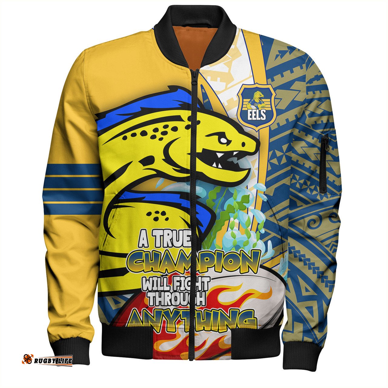 Amazing Aussie Parramatta Eels Grand Final A True Champion Will Fight Through Anything With Polynesian Patterns Bomber Jacket