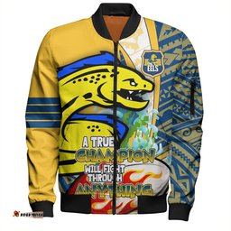 Amazing Aussie Parramatta Eels Grand Final A True Champion Will Fight Through Anything With Polynesian Patterns Bomber Jacket