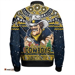 Amazing Aussie North Queensland Cowboys Aboriginal Xmas Special Ugly Christmas Style Bomber Jacket