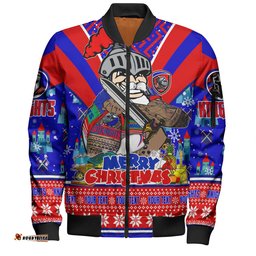Amazing Aussie Newcastle Knights Christmas Custom Newcastle Knights Santa Aussie Big Things Bomber Jacket