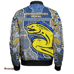 Amazing Aussie Parramatta Eels Grand Final Custom Custom Parramatta Eels With Contemporary Style Of Aboriginal Painting Bomber Jacket