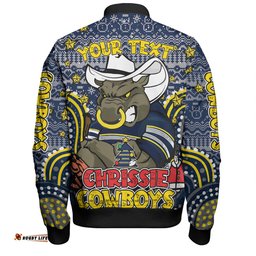 Amazing Aussie North Queensland Cowboys Christmas Custom Christmas Knit Patterns Vintage Jersey Ugly Bomber Jacket