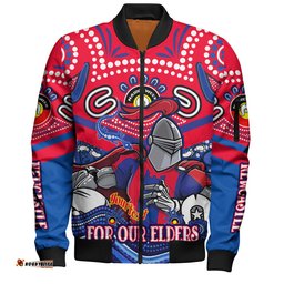 Amazing Aussie Newcastle Knights Naidoc Week Custom For Our Elders Home Jersey Bomber Jacket
