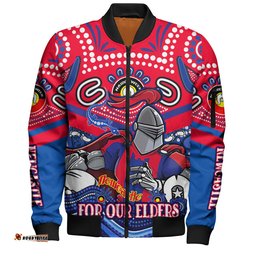 Amazing Aussie Newcastle Knights Naidoc Week Custom For Our Elders Home Jersey Bomber Jacket