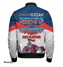 Amazing Aussie Newcastle Knights Mother's Day Screaming Mom and Crazy Fan Bomber Jacket