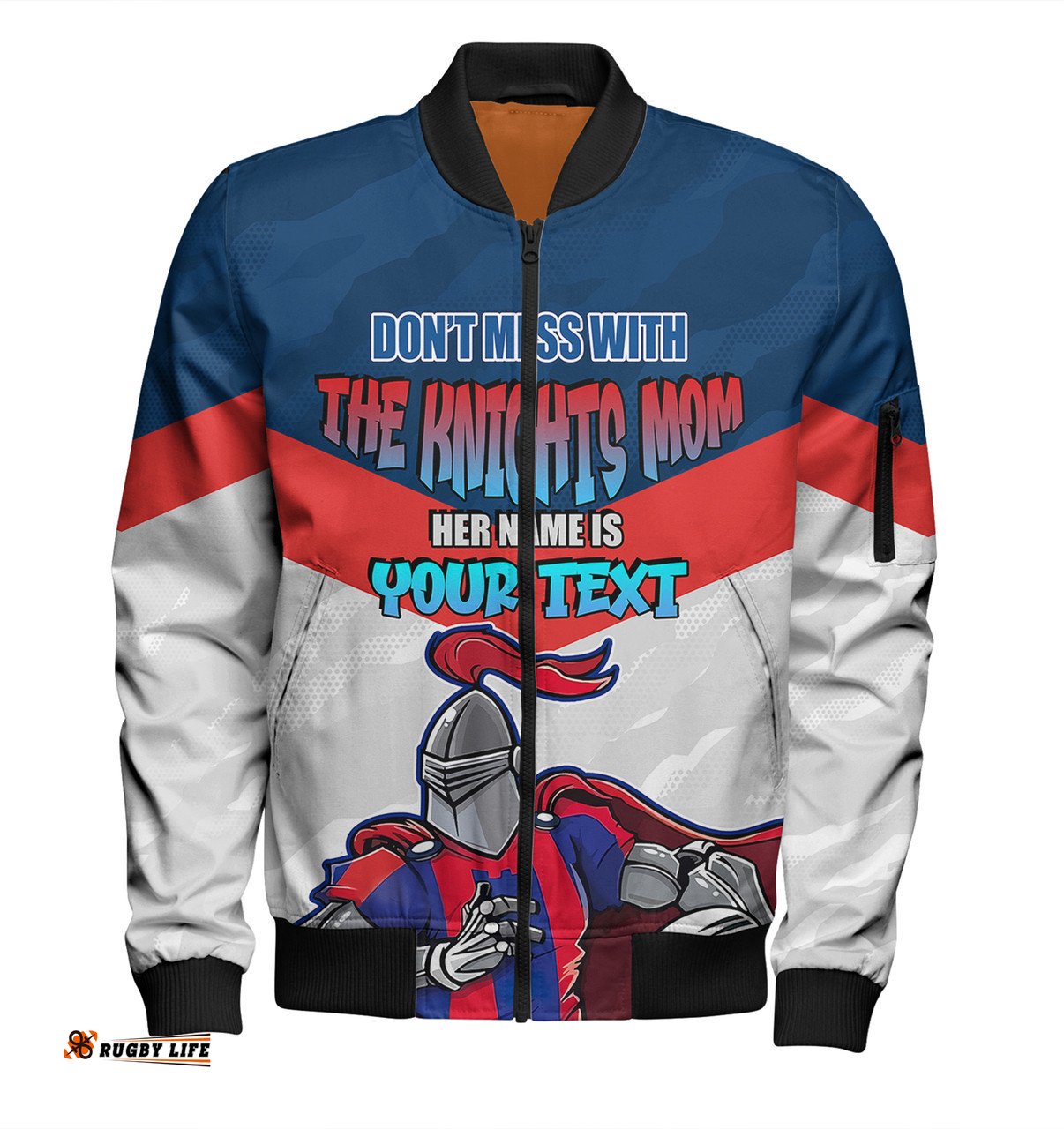 Amazing Aussie Newcastle Knights Mother's Day Screaming Mom and Crazy Fan Bomber Jacket