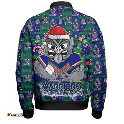 Amazing Aussie New Zealand Warriors Merry Ugly Christmas Comic Style Bomber Jacket