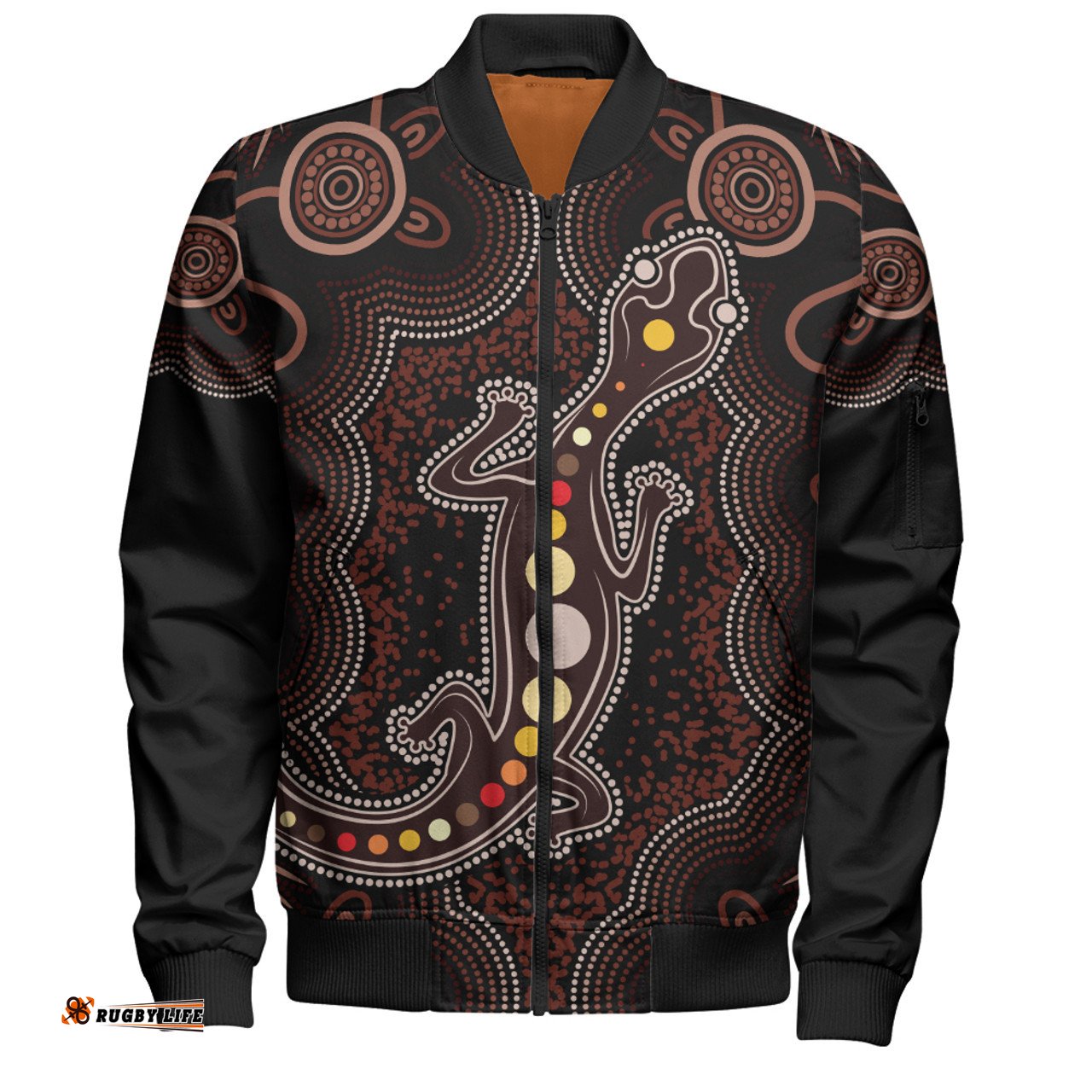 Amazing Aussie Indigenous Australian Aboriginal Aboriginal Gecko Dreaming Path Bomber Jacket