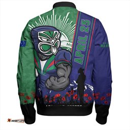 Amazing Aussie New Zealand Warriors Anzac Day Lest We Forget Strong Fighting Spirit Bomber Jacket