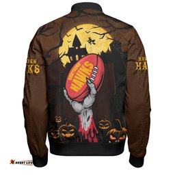 Amazing Aussie Hawthorn Full Moon Fever Halloween Supporter Bomber Jacket