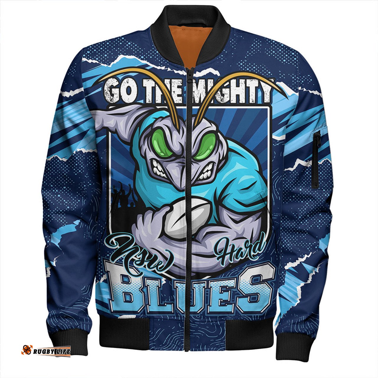Amazing Aussie New South Wales Blues NSW Rampage Cockroaches Edition Bomber Jacket