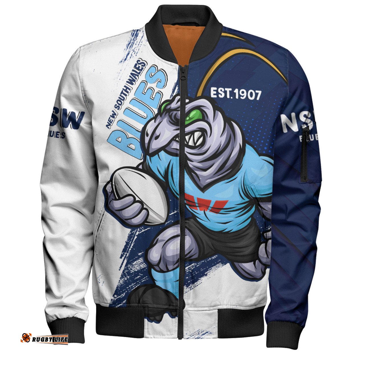 Amazing Aussie New South Wales Blues Battleborn Blues Bomber Jacket