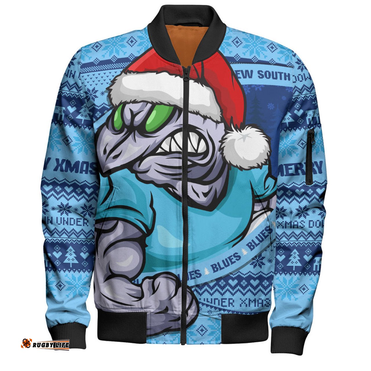 Amazing Aussie New South Wales Blues Ugly Knit Style For Christmas Game Fans Bomber Jacket
