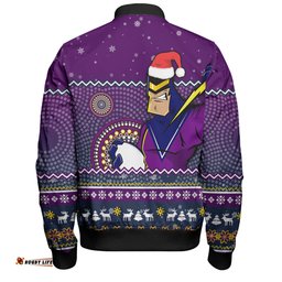 Amazing Aussie Melbourne Storm Christmas Custom Ugly Xmas And Aboriginal Patterns For Die Hard Fan Bomber Jacket