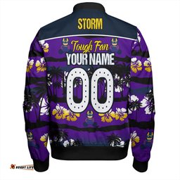 Amazing Aussie Melbourne Storm Eat Sleep Repeat With Tropical Patterns Bomber Jacket