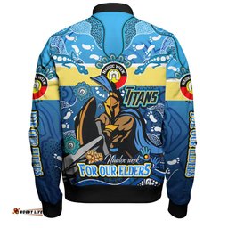 Amazing Aussie Gold Coast Titans Naidoc Week Custom For Our Elders Home Jersey Bomber Jacket
