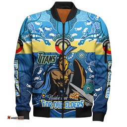 Amazing Aussie Gold Coast Titans Naidoc Week Custom For Our Elders Home Jersey Bomber Jacket