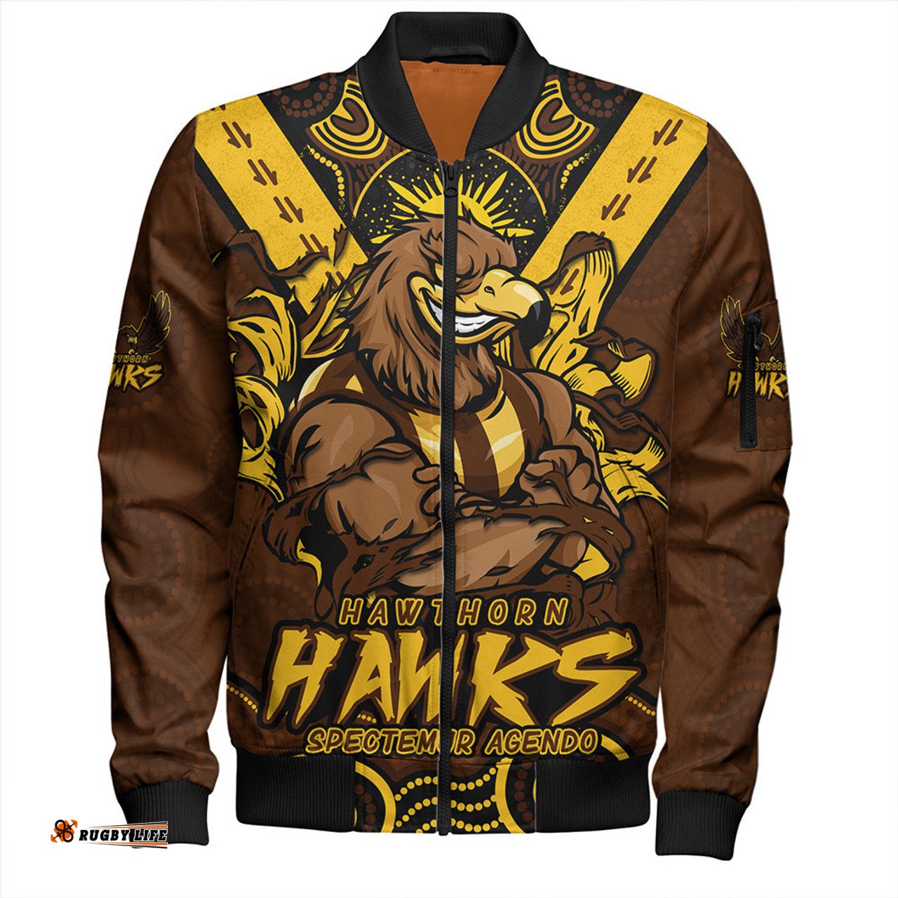 Amazing Aussie Hawthorn Ripped Legacy Of The Game Bomber Jacket