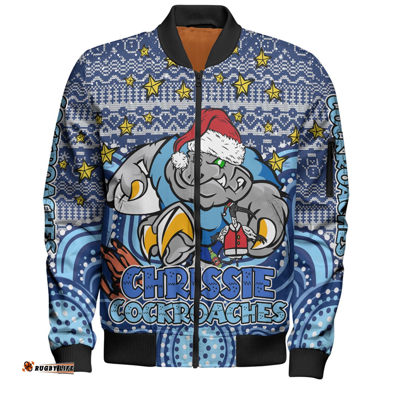 Amazing Aussie New South Wales Cockroaches Christmas Custom Christmas Knit Patterns Vintage Jersey Ugly Bomber Jacket