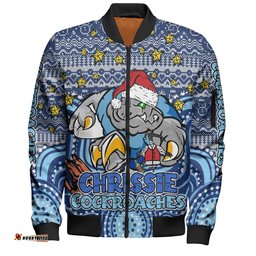 Amazing Aussie New South Wales Cockroaches Christmas Custom Christmas Knit Patterns Vintage Jersey Ugly Bomber Jacket
