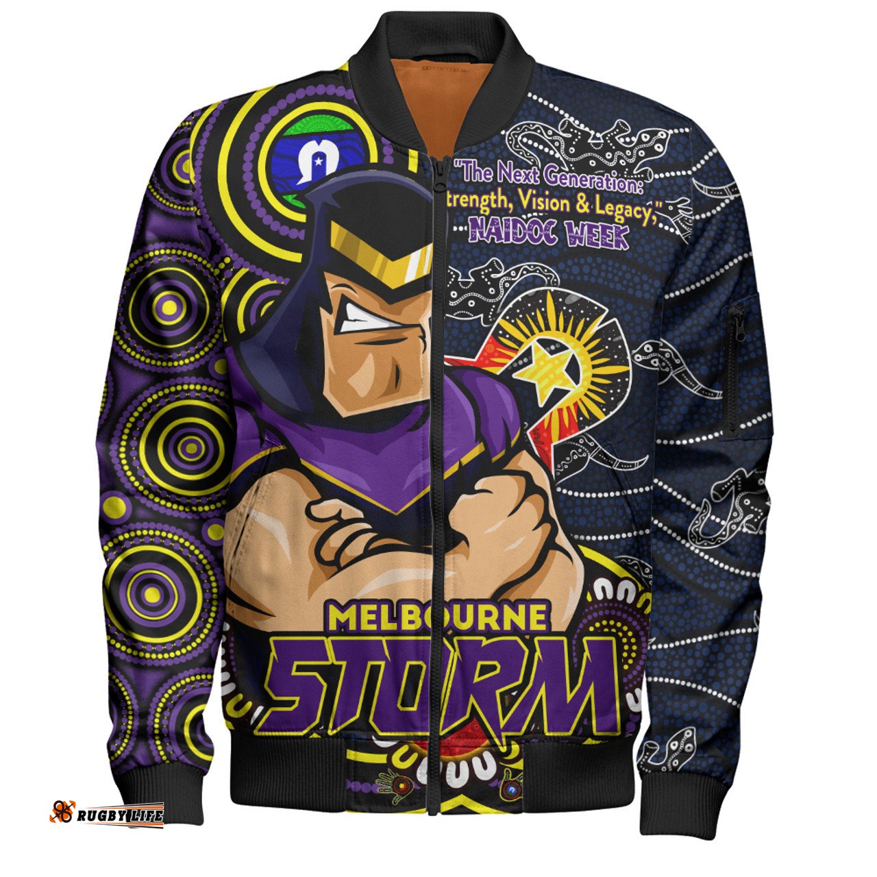 Amazing Aussie Melbourne Storm Spirit Of NAIDOC Series Bomber Jacket