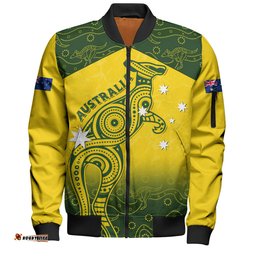 Amazing Aussie Indigenous Australian Aboriginal Dreamtime Kangaroo Australia Pride Bomber Jacket