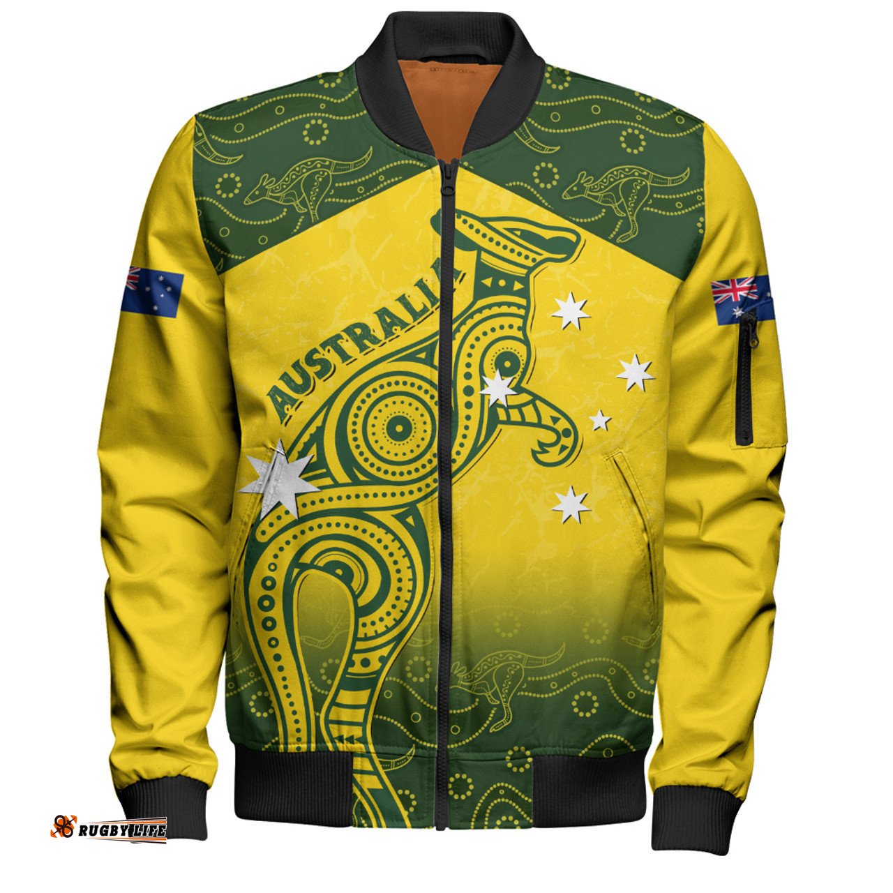 Amazing Aussie Indigenous Australian Aboriginal Dreamtime Kangaroo Australia Pride Bomber Jacket