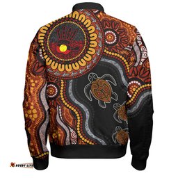 Amazing Aussie Indigenous Australian Aboriginal Hand Of The Land Heart Of The Sea Bomber Jacket