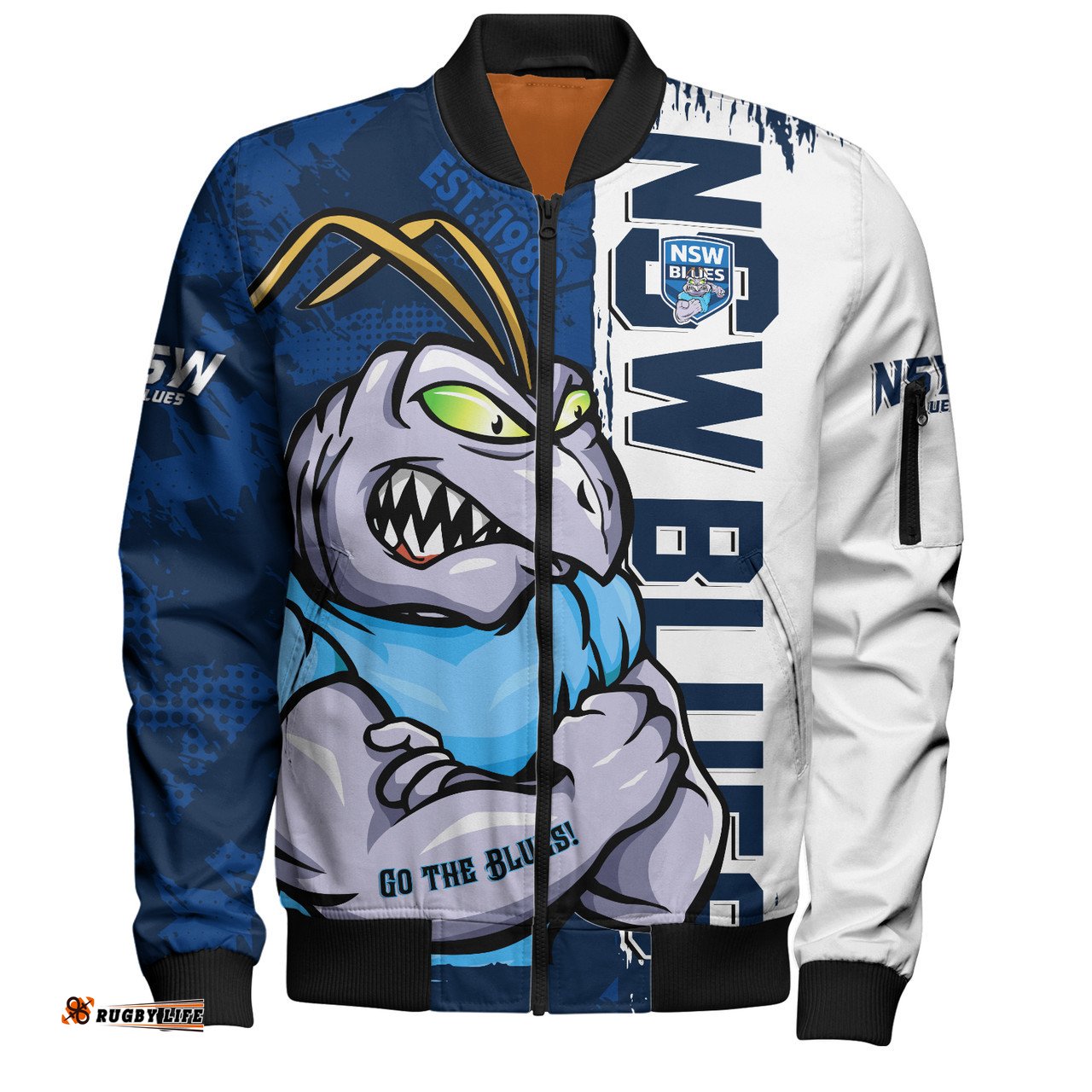 Amazing Aussie New South Wales Blues Blue Blooded Spirit Blues Legacy Bomber Jacket