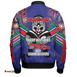 Amazing Aussie New Zealand Warriors Sport Custom Talent Win Games But Teamwork And Intelligence Win Championships With Aboriginal Style Bomber Jacket