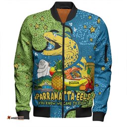 Amazing Aussie Parramatta Eels Custom Australian Big Things Bomber Jacket
