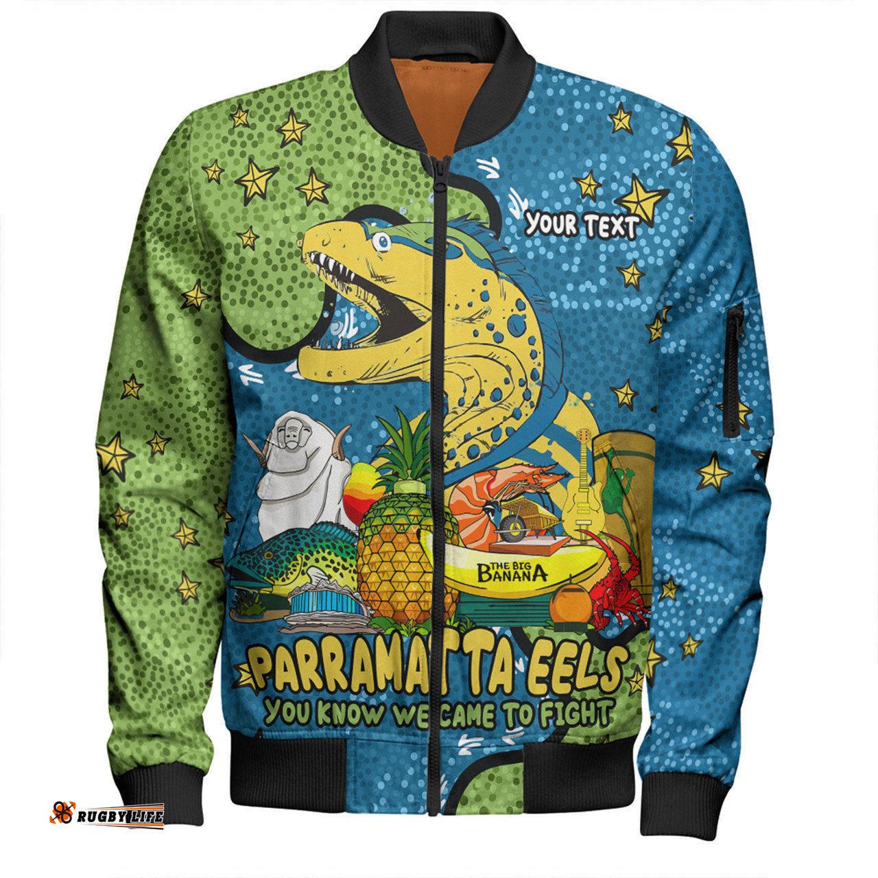 Amazing Aussie Parramatta Eels Custom Australian Big Things Bomber Jacket