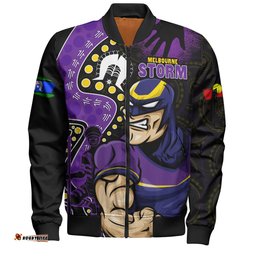 Amazing Aussie Melbourne Storm NAIDOC Indigenous Warrior Spirit Bomber Jacket