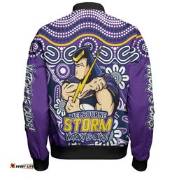 Amazing Aussie Melbourne Storm Aboriginal Inspired Tough Fan Rugby For Life Bomber Jacket