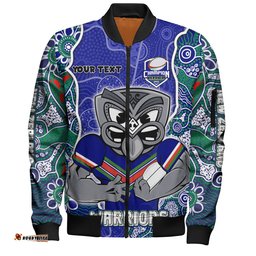 Amazing Aussie New Zealand Warriors Grand Final Custom Custom New Zealand Warriors With Contemporary Style Of Aboriginal Painting  Bomber Jacket