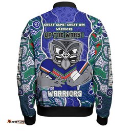 Amazing Aussie New Zealand Warriors Grand Final Custom Custom New Zealand Warriors With Contemporary Style Of Aboriginal Painting  Bomber Jacket