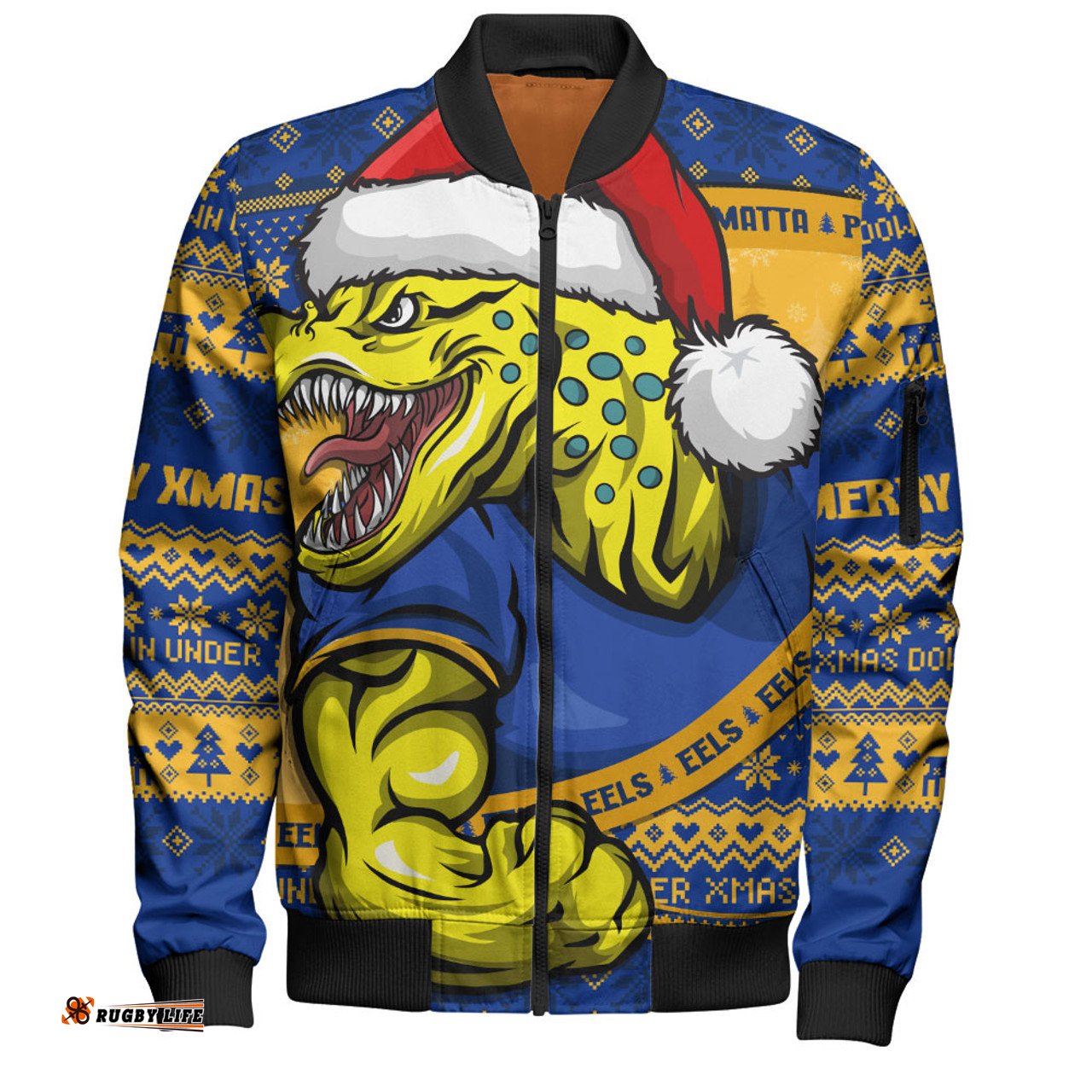 Amazing Aussie Parramatta Eels Ugly Knit Style For Christmas Game Fans Bomber Jacket