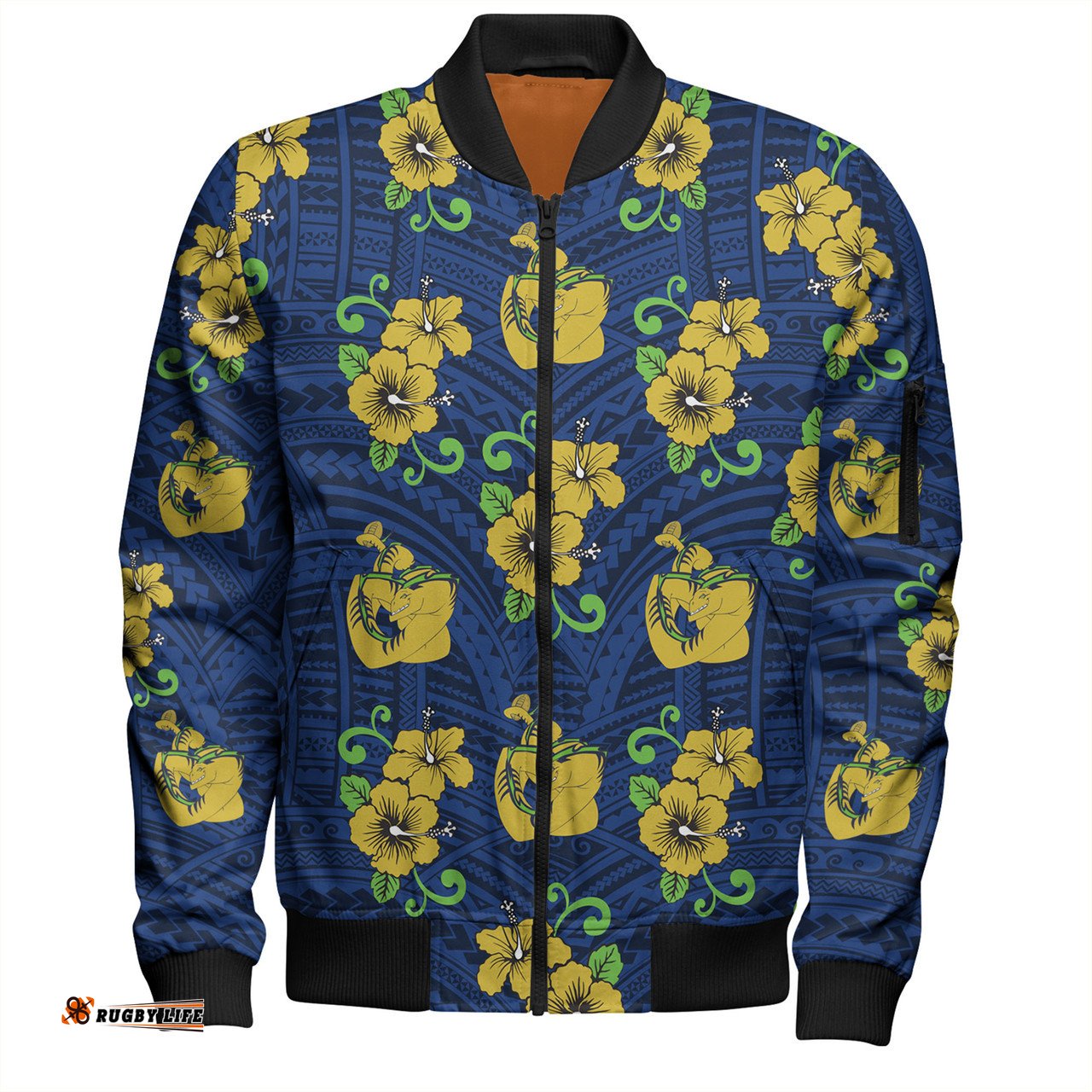 Amazing Aussie Parramatta Eels Custom Parramatta Eels With Maori Patterns Bomber Jacket