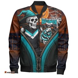 Amazing Aussie Port Adelaide Halloween Night Reaper Bomber Jacket