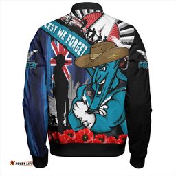 Amazing Aussie Port Adelaide Anzac Day Honor United In Spirit Bomber Jacket