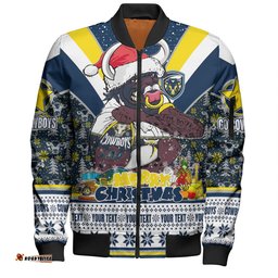 Amazing Aussie North Queensland Cowboys Christmas Custom North Queensland Cowboys Santa Aussie Big Things Bomber Jacket