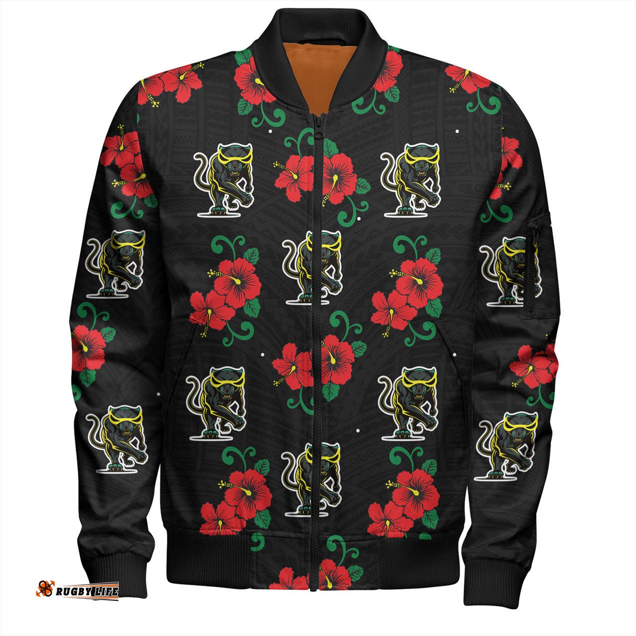 Amazing Aussie Penrith Panthers Custom Penrith Panthers With Maori Patterns Bomber Jacket