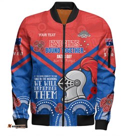 Amazing Aussie Newcastle Knights Anzac Custom Knights Bound Together Bomber Jacket