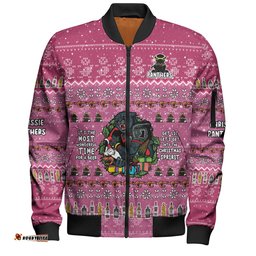 Amazing Aussie Penrith Panthers Christmas Custom Chrissie Spirit Bomber Jacket